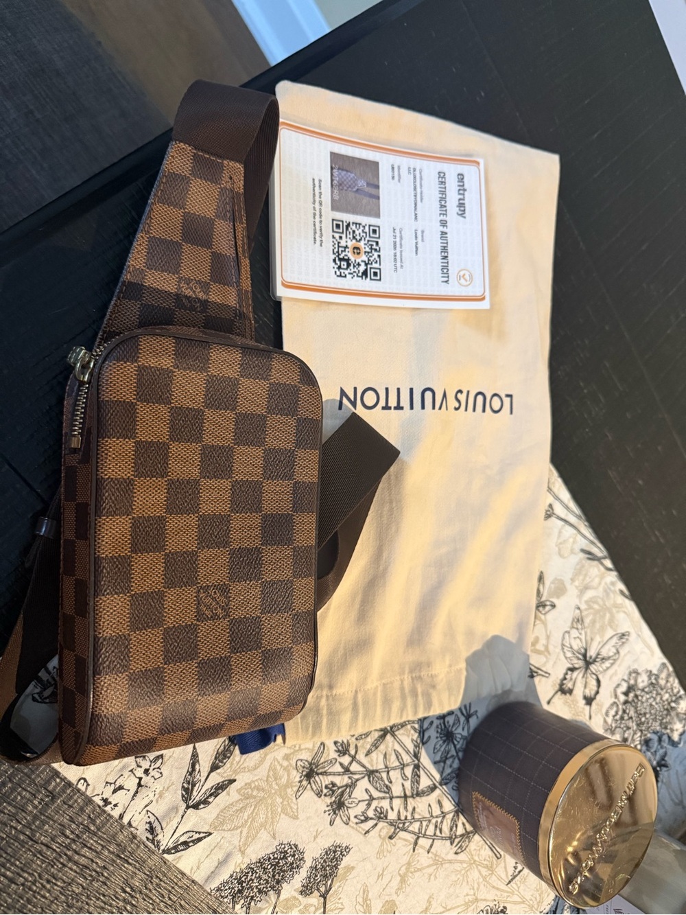 Louis Vuitton Géronimos Damier Ebene Crossbody / Waist Bag – Authentic